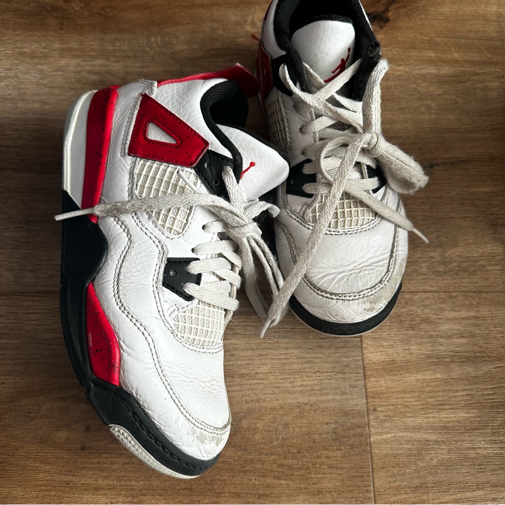Kids Air Jordan 4 Leather High Trainers Preowned